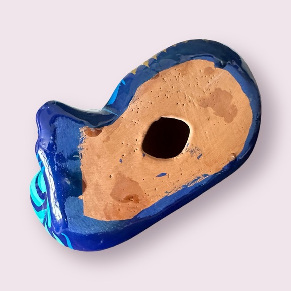 Vintage Hand Painted Ceramic Mexican Folk Art Talavera Cat Figurine With Flowers - Picture 11 of 11